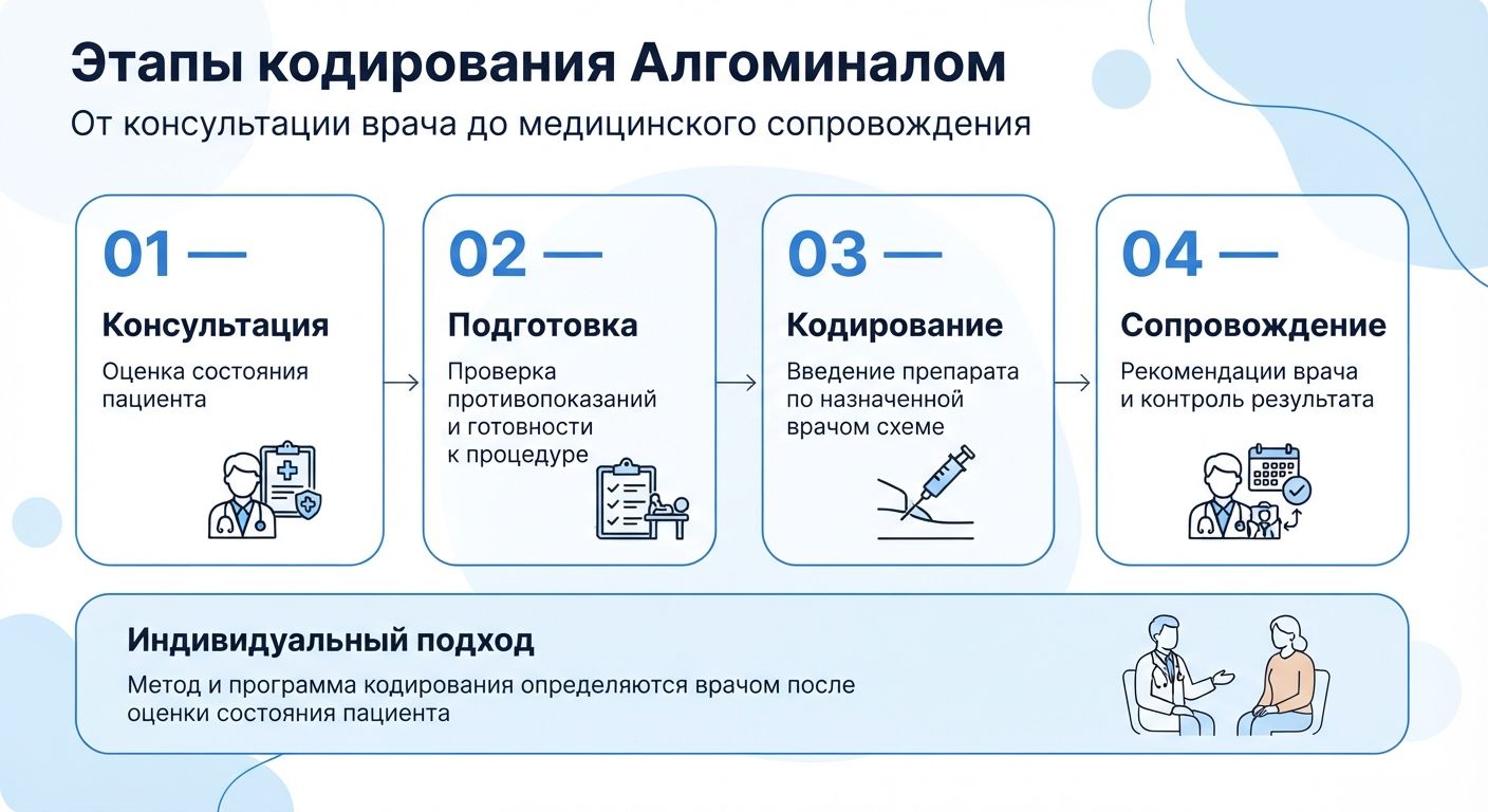 Кодирование препаратом «Алгоминал» в Большом Утрише инфографика